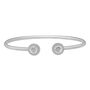 Open Circle Diamond Bangle in Sterling Silver &#40;1/8 ct. tw.&#41;