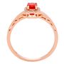 Fire Opal &amp; Diamond Halo Ring in 10K Rose Gold