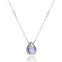 Tanzanite and Diamond Accent Pendant with Bezel Setting in Sterling Silver