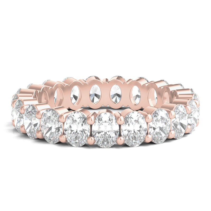 Oval-Shaped Diamond Wedding Band with Eternity Setting