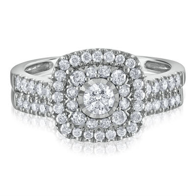 Diamond Engagement Ring Set in 10K White Gold (1 ct. tw.)