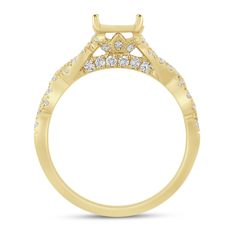 1/2 ct. tw. Lab Grown Diamond Semi-Mount Engagement Ring in 14K Yellow Gold &#40;Setting Only&#41;