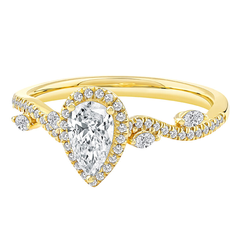 Pear-Shaped Diamond Engagement Ring with Halo in 14K Gold &#40;3/4 ct. tw.&#41;
