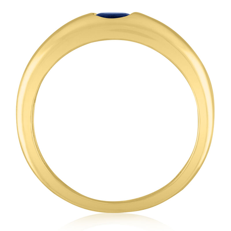 Blue Sapphire Ring in 10K Burnished Yellow Gold