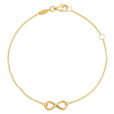 Infinity Bracelet with Forzatina Chain in 14K Yellow Gold