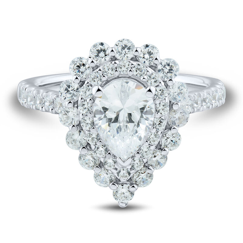 Lab Grown Diamond Pear-Shaped Engagement Ring with Halo &#40;2 ct. tw.&#41;