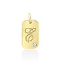 Personalized Tag with Diamond Accent in 10K Yellow Gold
