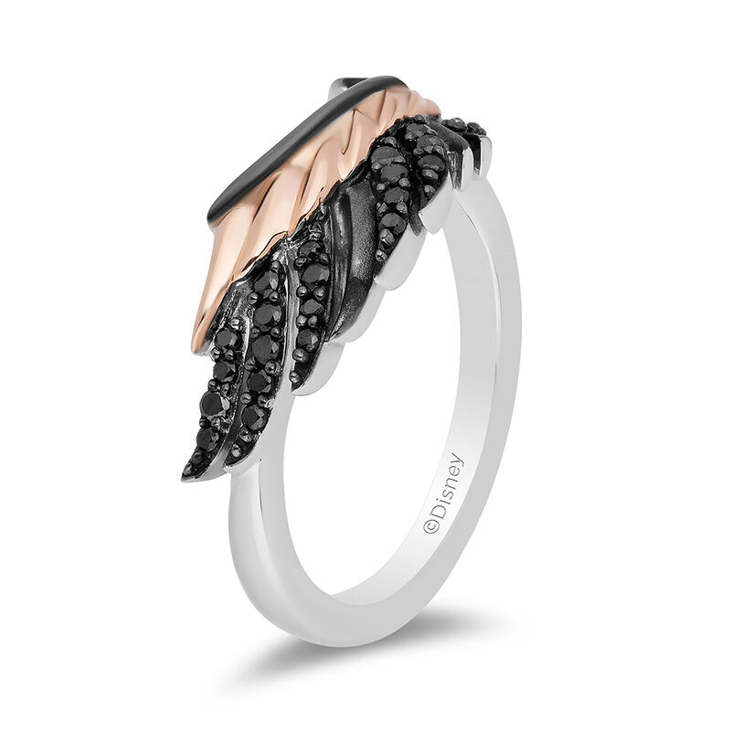 Maleficent Black Diamond Ring in Black Rhodium-Plated Sterling Silver &#40;1/7 ct. tw.&#41;