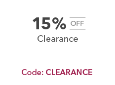 15% off Clearance. Code: CLEARANCE.