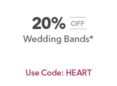 20% off Wedding Bands*. code: HEART