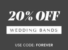 20% off wedding bands. Use code: FOREVER