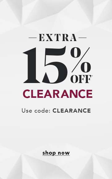 Extra 15% off clearance. Use Code: CLEARANCE. Shop Now