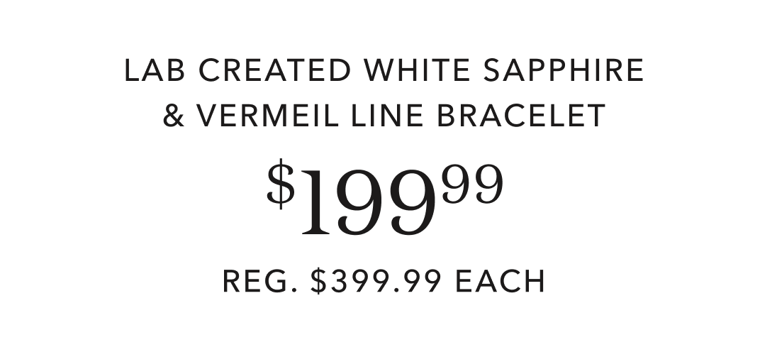 Lab Created White Sapphire & Vermeil Line Bracelet ($199.99)