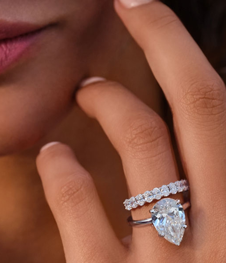 Pairing engagement rings and wedding bands