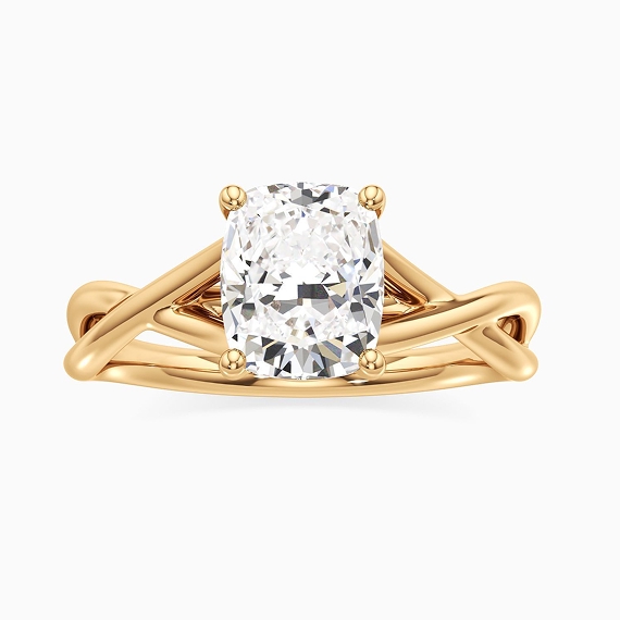 Image of an engagement ring with a twist style band.