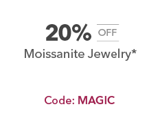 20% off Moissanite Jewelry*. Use Code: MAGIC