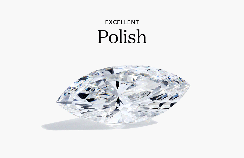 A .gif showing masterpiece 8x diamonds and highlighting excellent proportion, brilliance, scintillation, polish, symmetry, fire, and heart & arrow pattern.