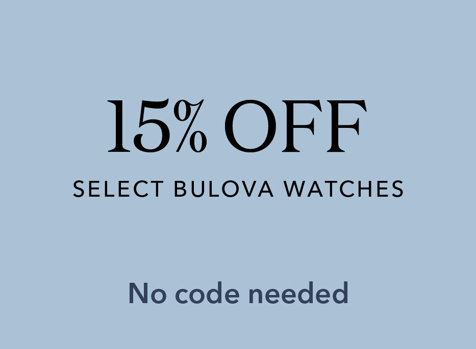 15% off select Bulova watches with no code needed.