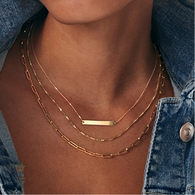 Gold layering necklaces