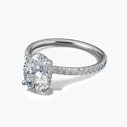 1915 collection oval shaped white gold engagement ring