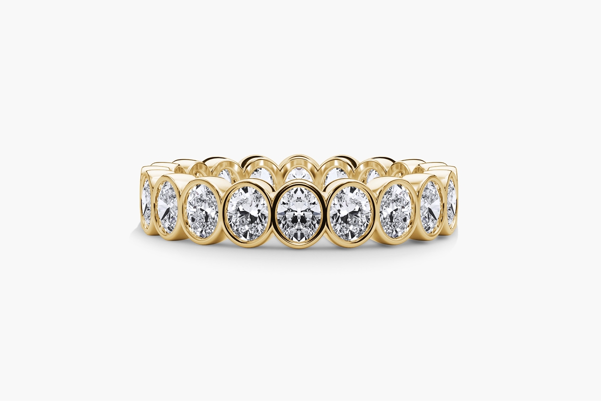 Image of an eternity band with round diamonds.