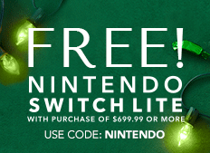 Free! Nintendo Switch Lite with purchase of $699.99 or more. USE CODE: NINTENDO