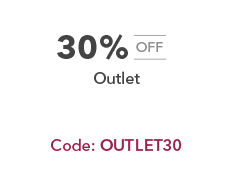 30% off Outlet. Code OUTLET30