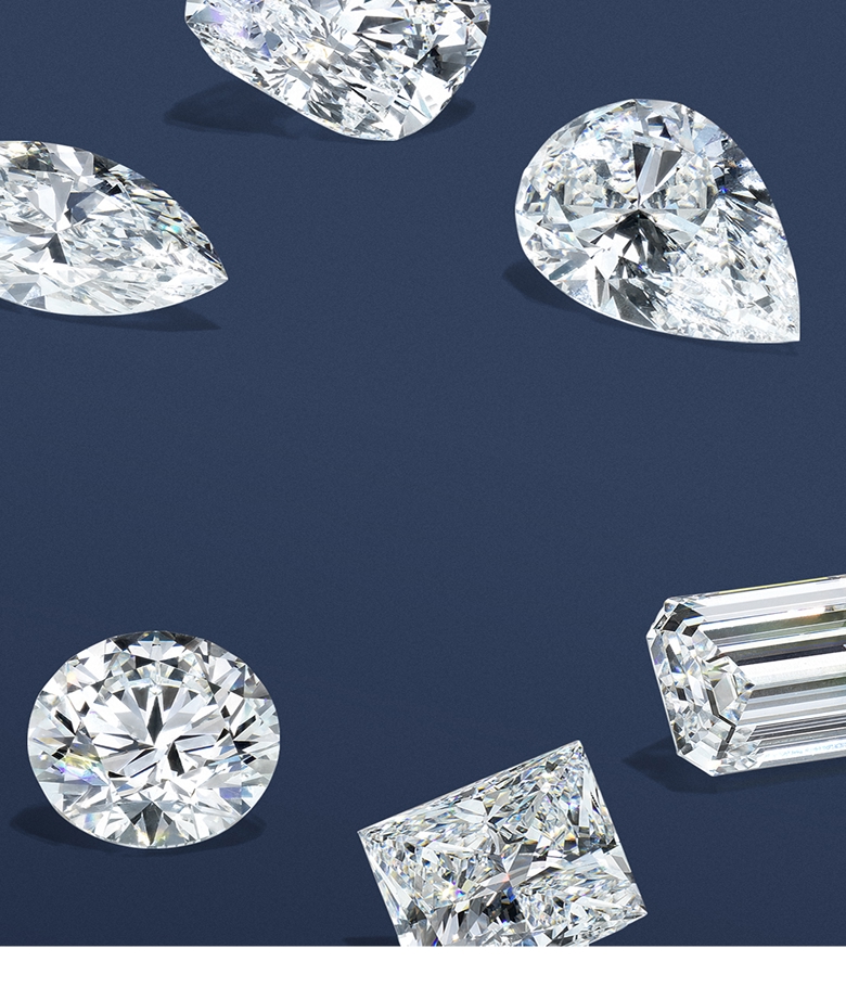 An image of loose diamonds