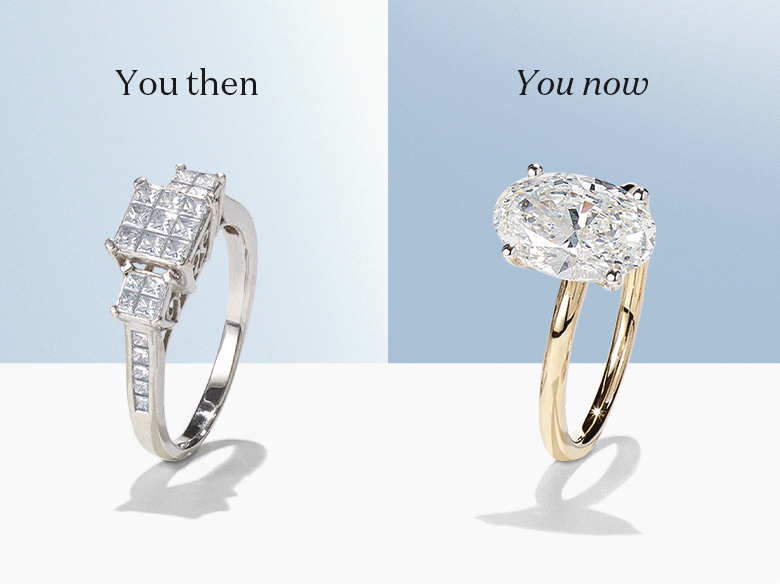 A GIF of different qualifying rings for the trade-up program