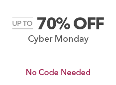 Up to 70% off. Cyber Monday. No Code Needed