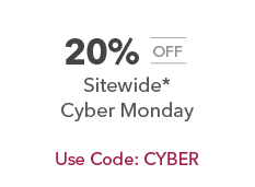 20% off sitewide* Cyber Monday. Use Code: CYBER