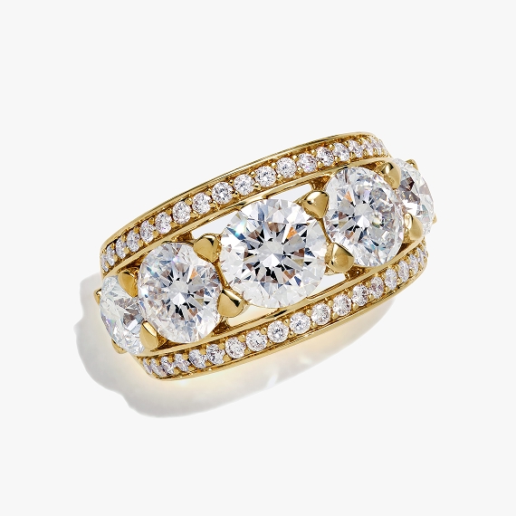 A gold multi row band