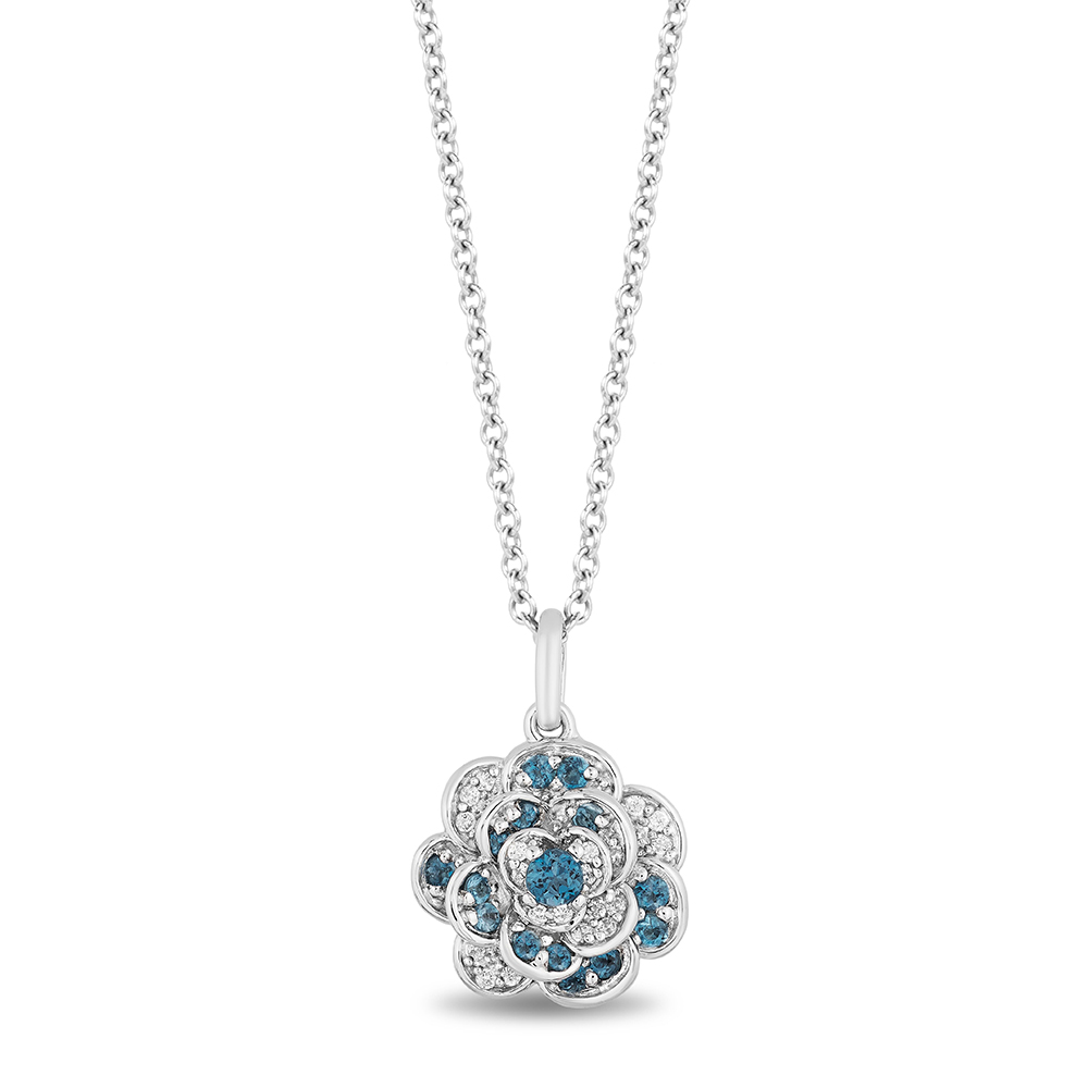 Enchanted Disney 1/10 ct. tw. Diamond & Topaz Cinderella Pendant in Sterling Silver | Helzberg Diamonds