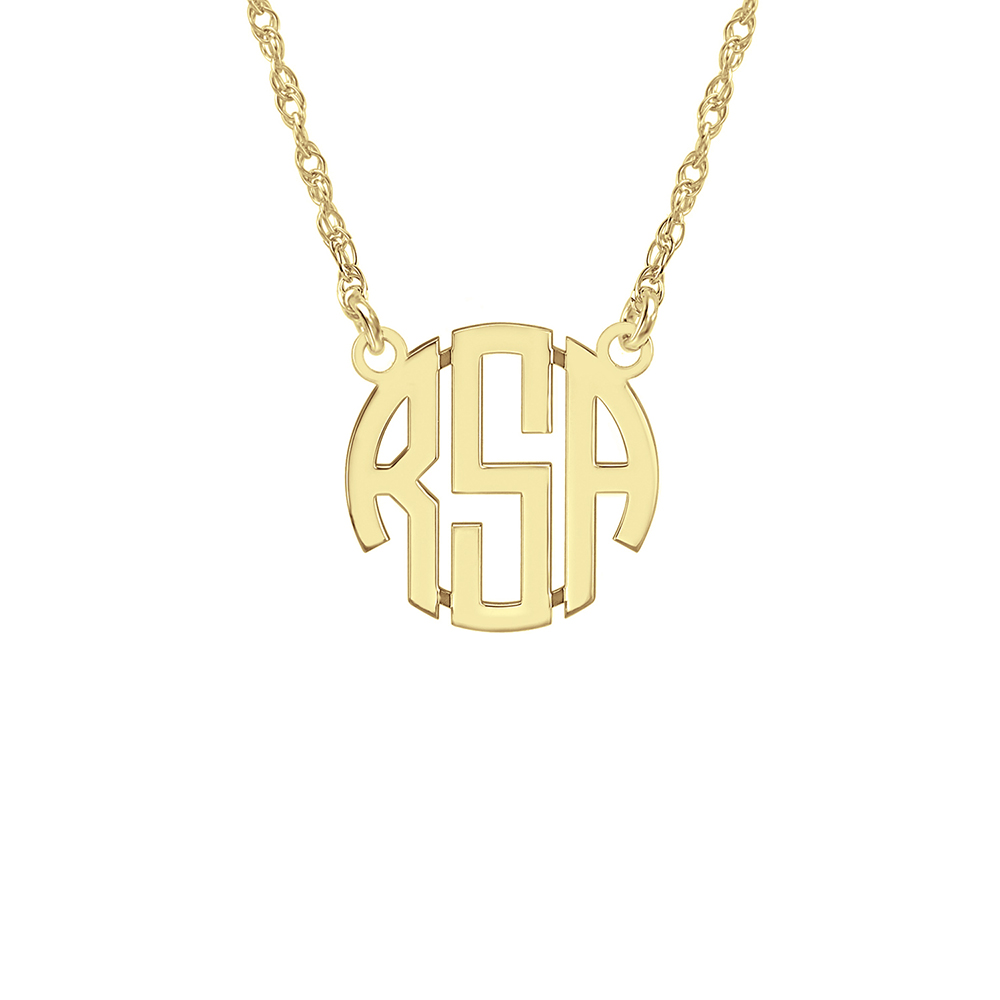 Custom Initial Necklace Block Initial Charm Necklace Gold 