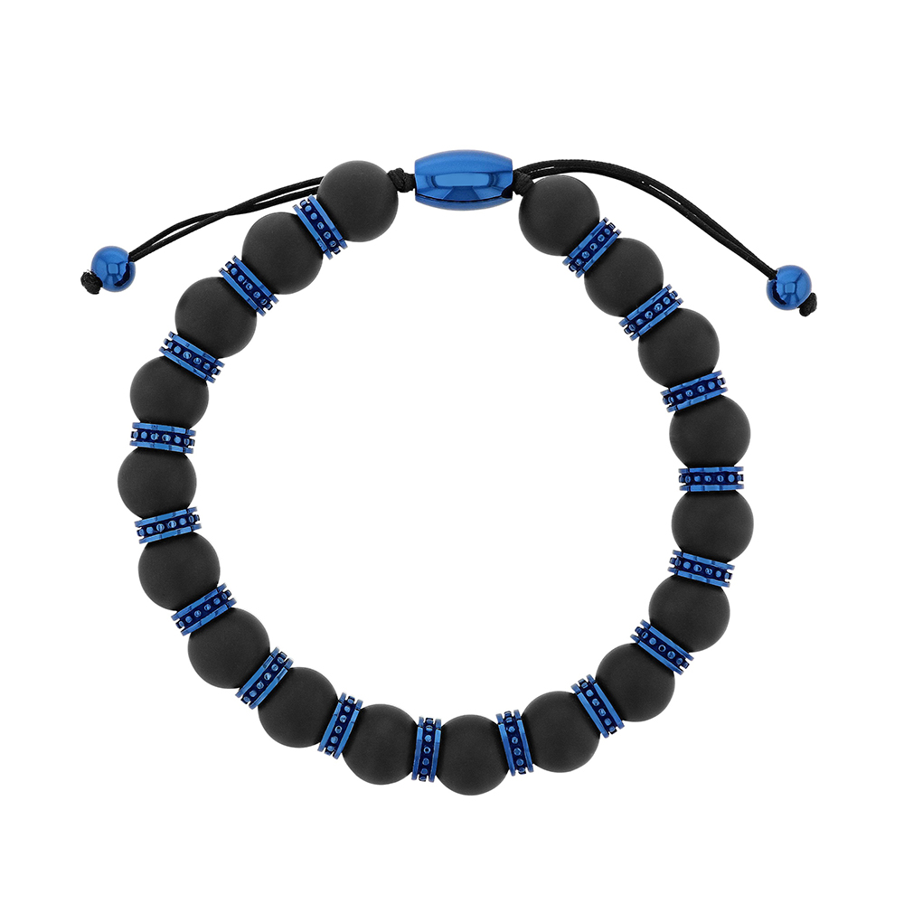 Men's Bracelet Stainless Steel/Blue Ion Plating 9
