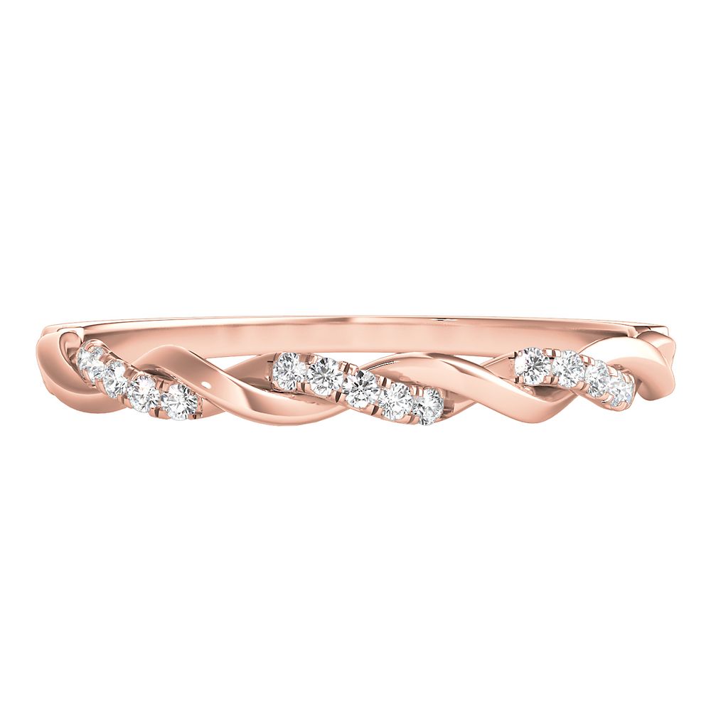 1/10 ct. tw. Diamond Twist Band in 14K Rose Gold | Helzberg Diamonds