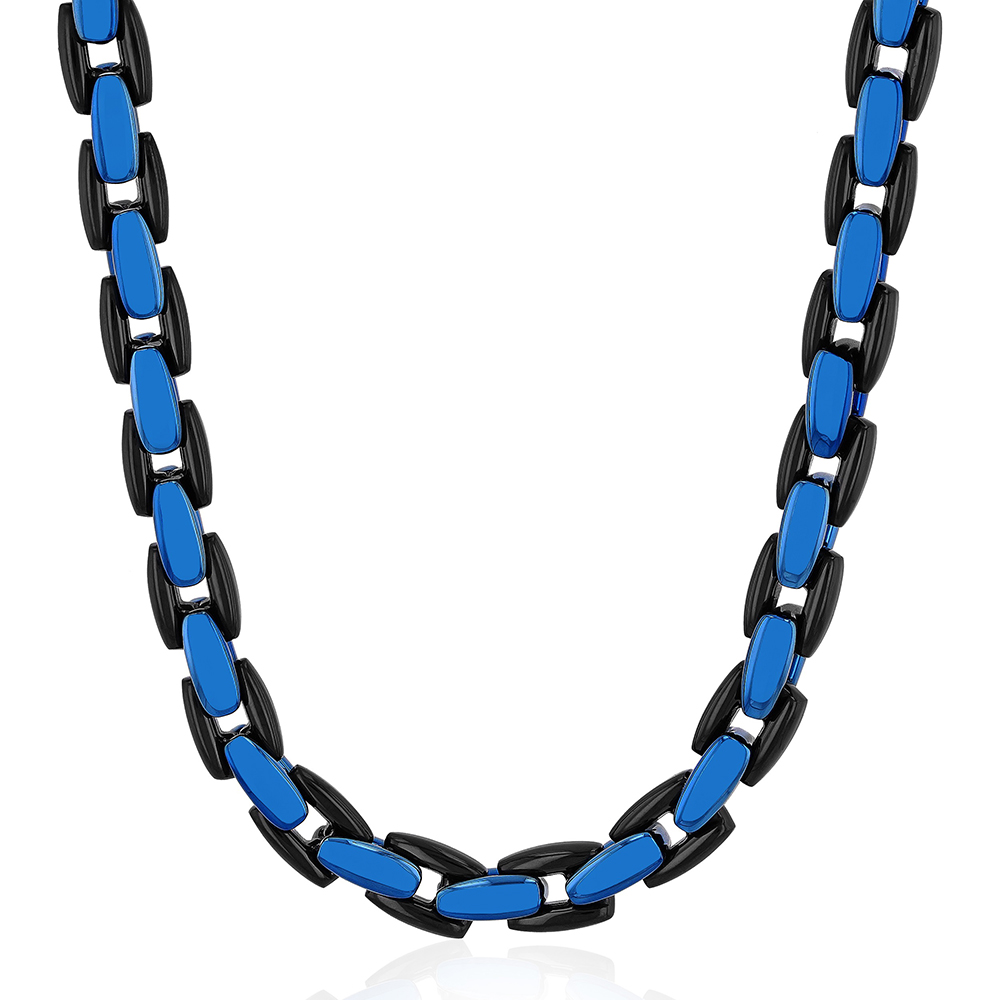 Stainless Steel Grooved Chain Link Necklace / CHN2468