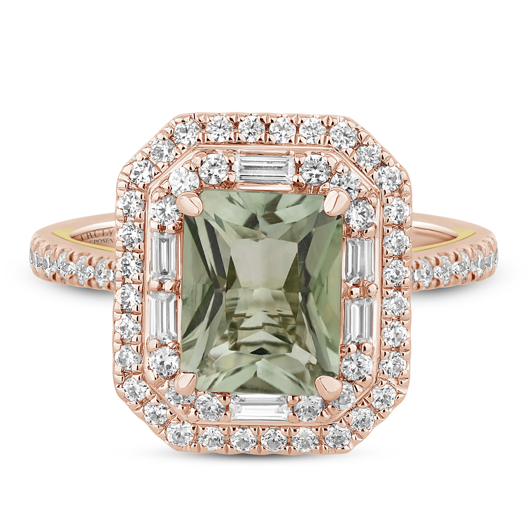 TRULY Zac Posen Celine Green Amethyst Engagement Ring