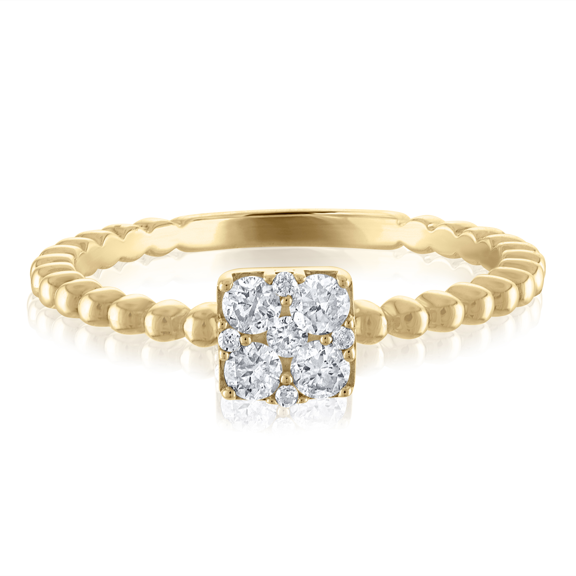 Diamond Cluster Ring in 10K Yellow Gold (1/4 ct. tw.)