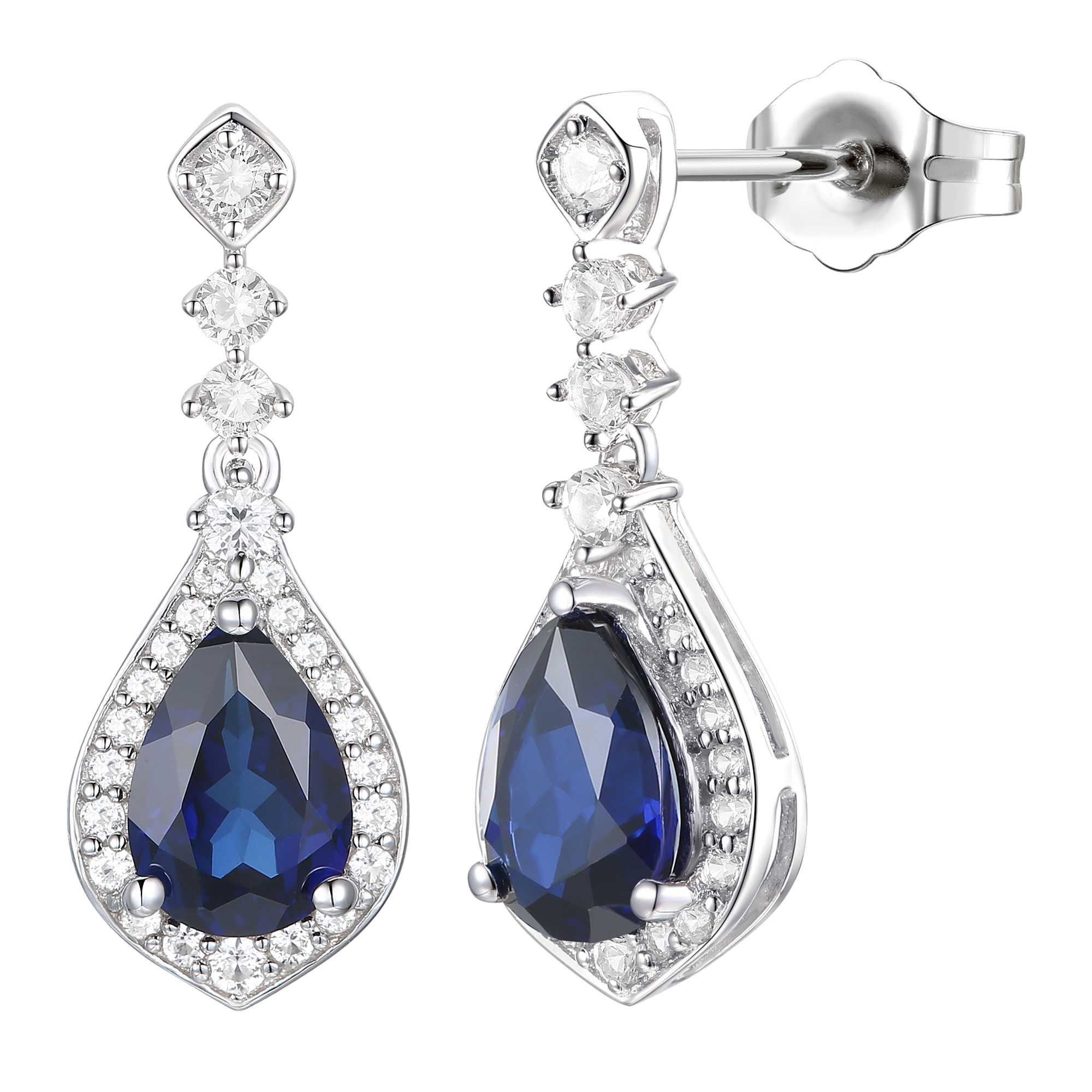 Earrings Phyne by Paige Novick 14K Sapphire & Diamond Elisabeth Bar  Earrings - 14K White Gold Drop, Earrings - EARRI229392