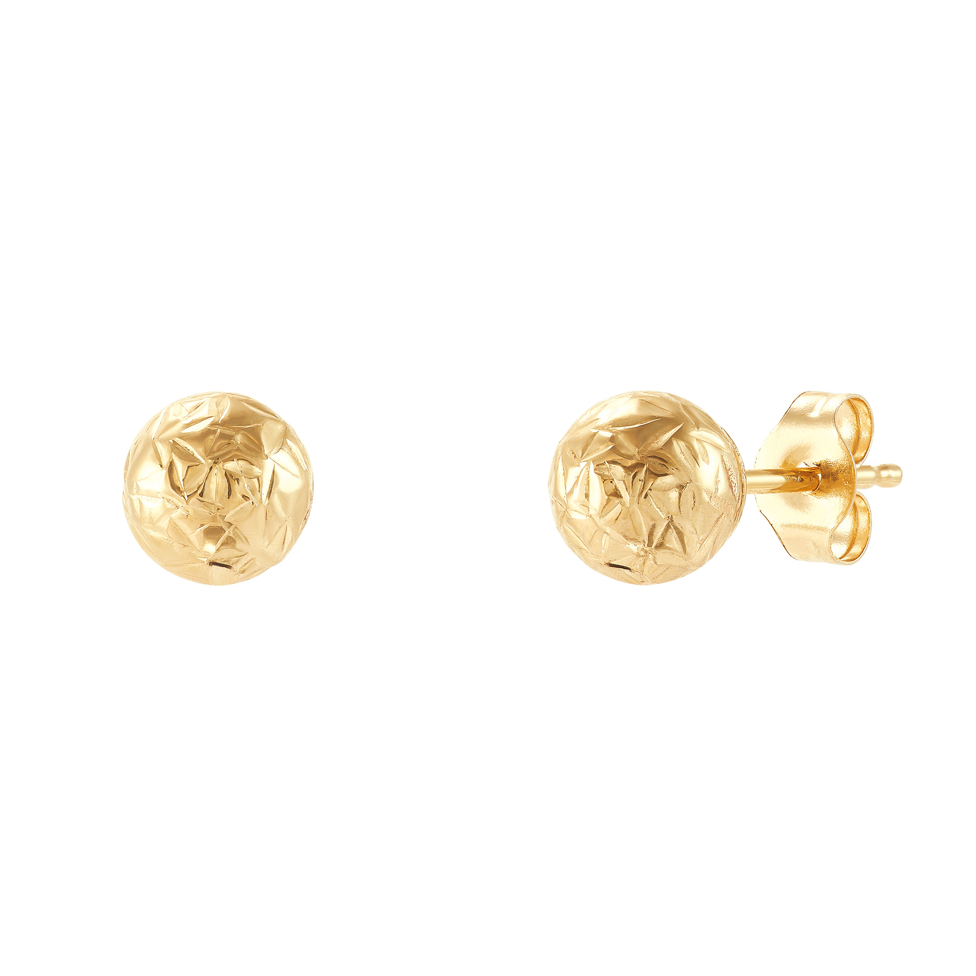DiamondCut Ball Stud Earring in 14K Yellow Gold, 5MM
