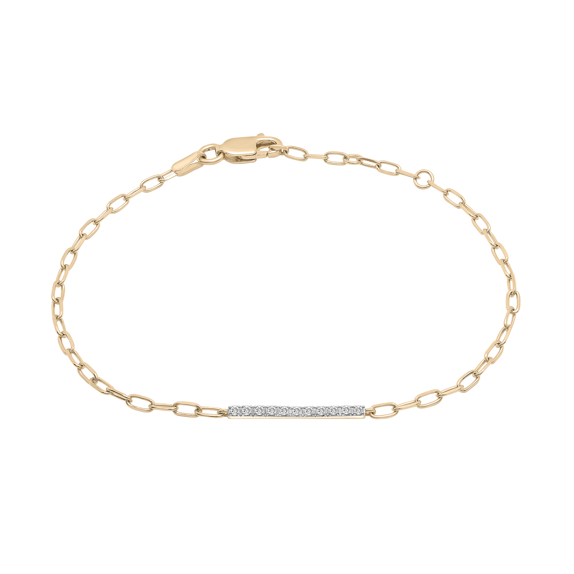 Yellow Gold Large Diamond Paper Clip Bracelet — Koehn & Koehn Jewelers