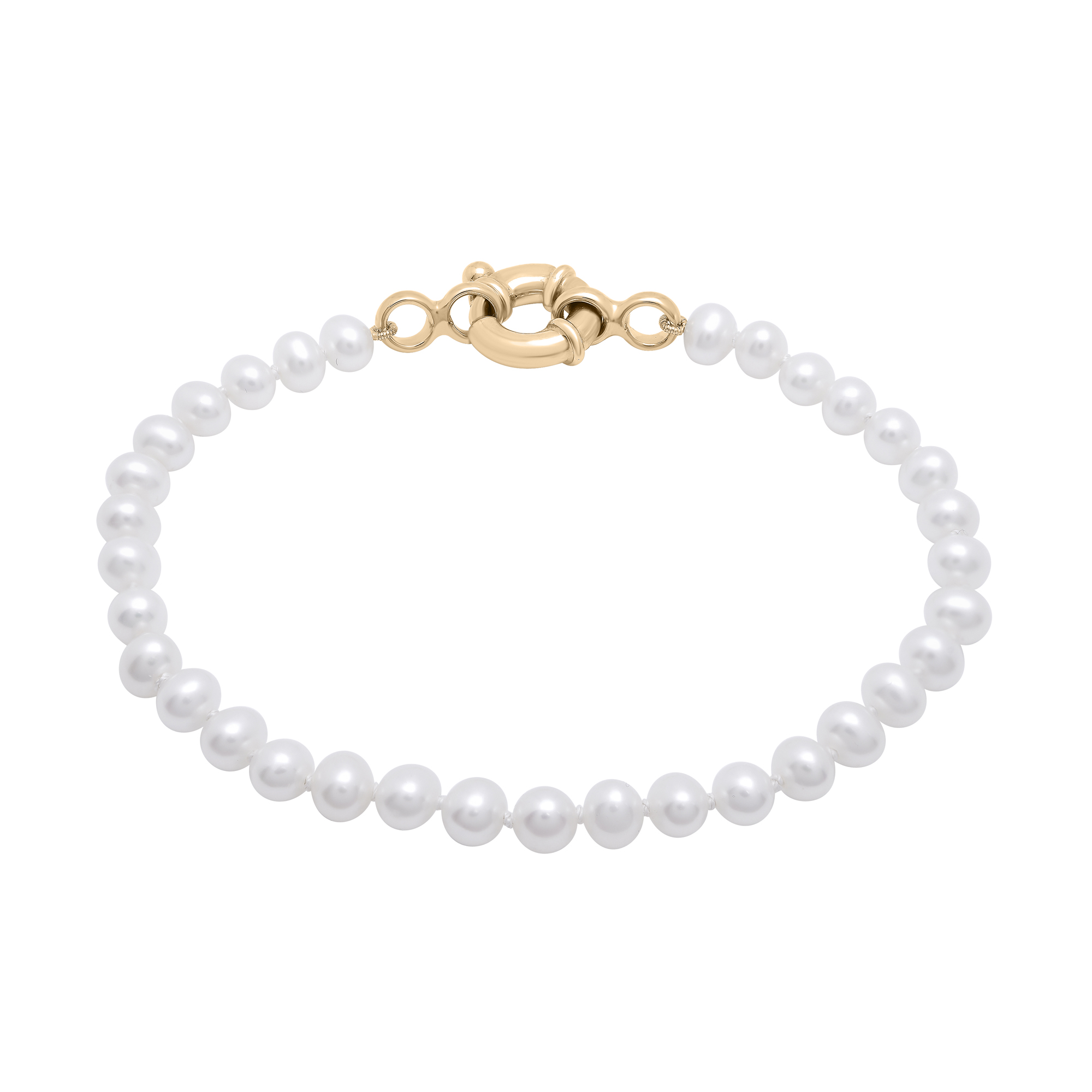 Monogram Initials Bracelet with Cultured White Pearls
