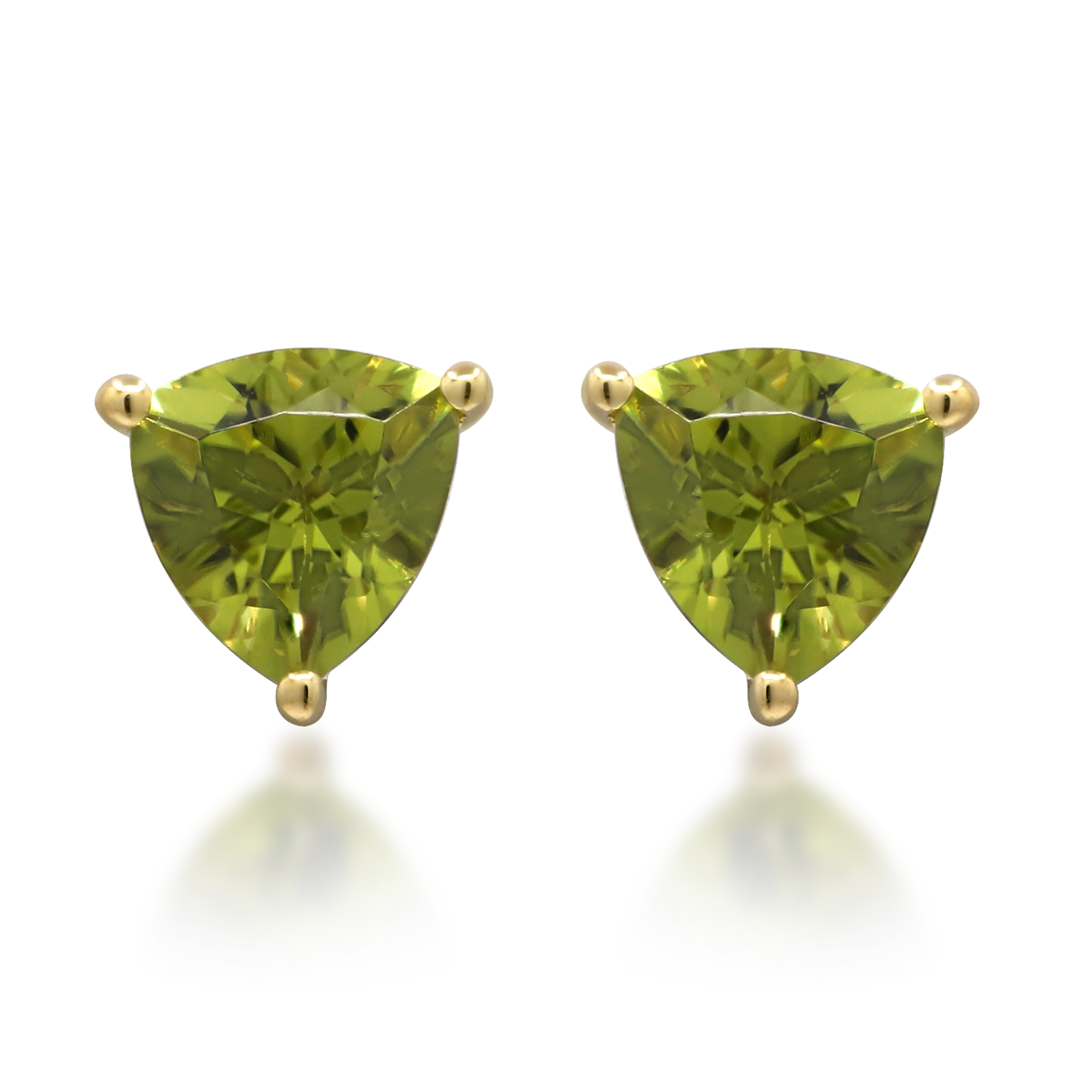 14K Rose Gold Peridot Birthstone Stud Earrings - Kitsinian Jewelers