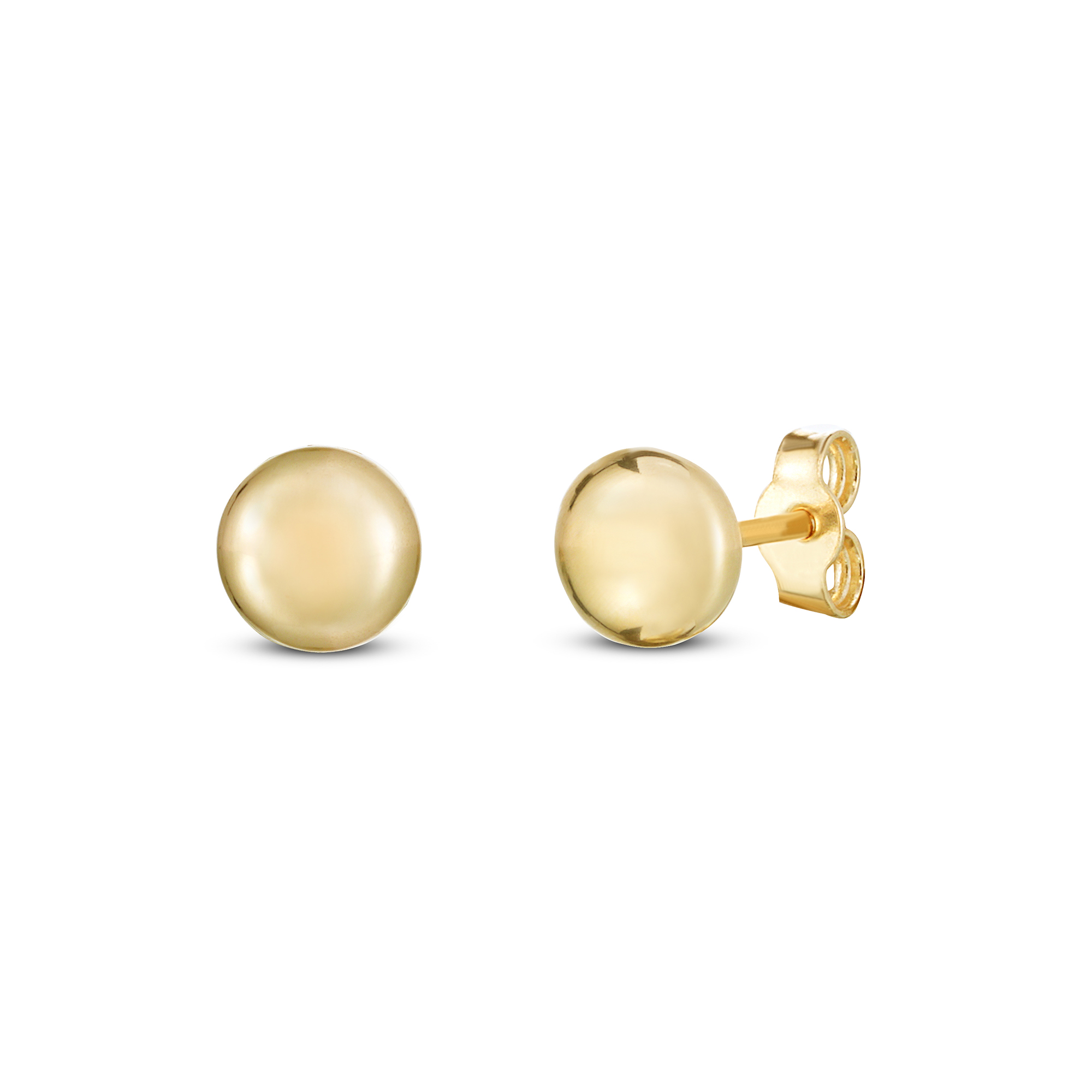 Anygolds 14K Real Solid Gold Sphere Round Ball Stud Piercing Earring