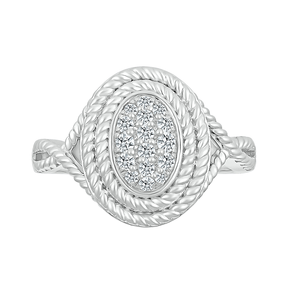 Diamond Rope Twist Ring in Sterling Silver