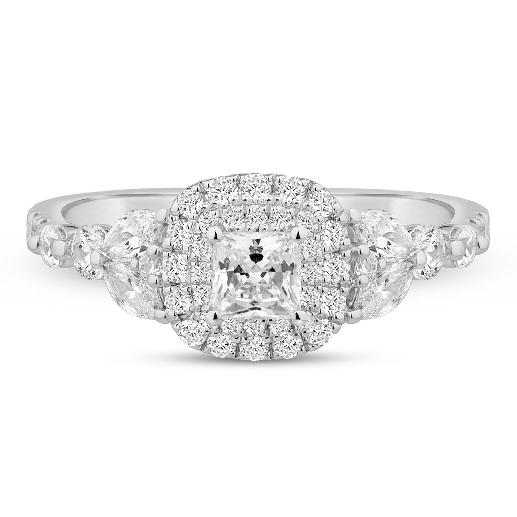 Helzberg Signature Diamond Halo Engagement Ring