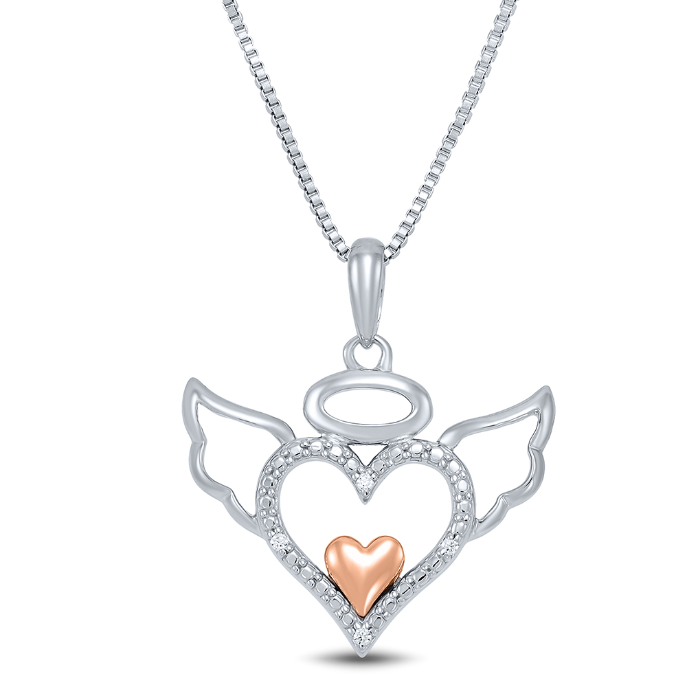 I Am Loved® Diamond Angel Pendant with Heart