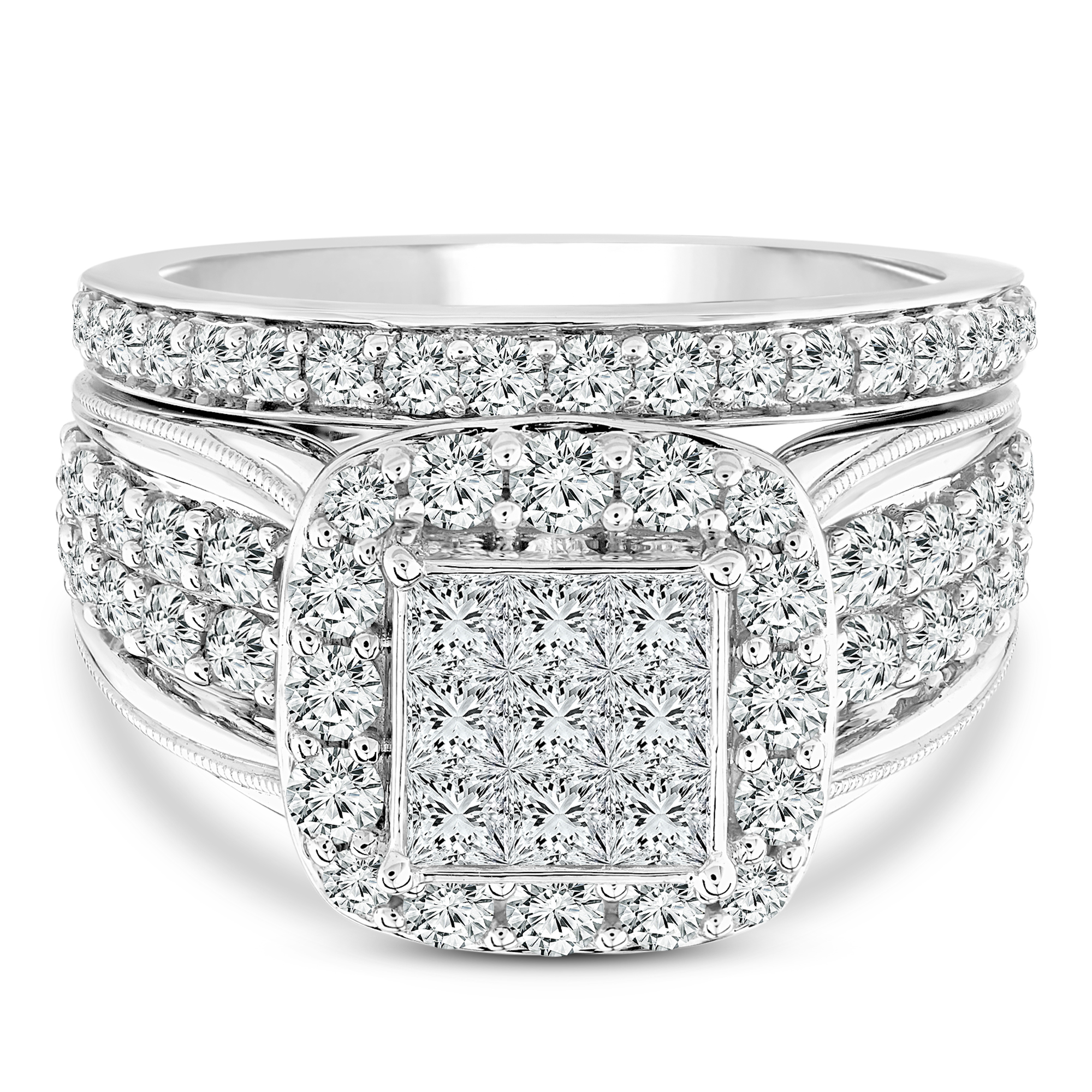 Diamond Composite Engagement Ring Set