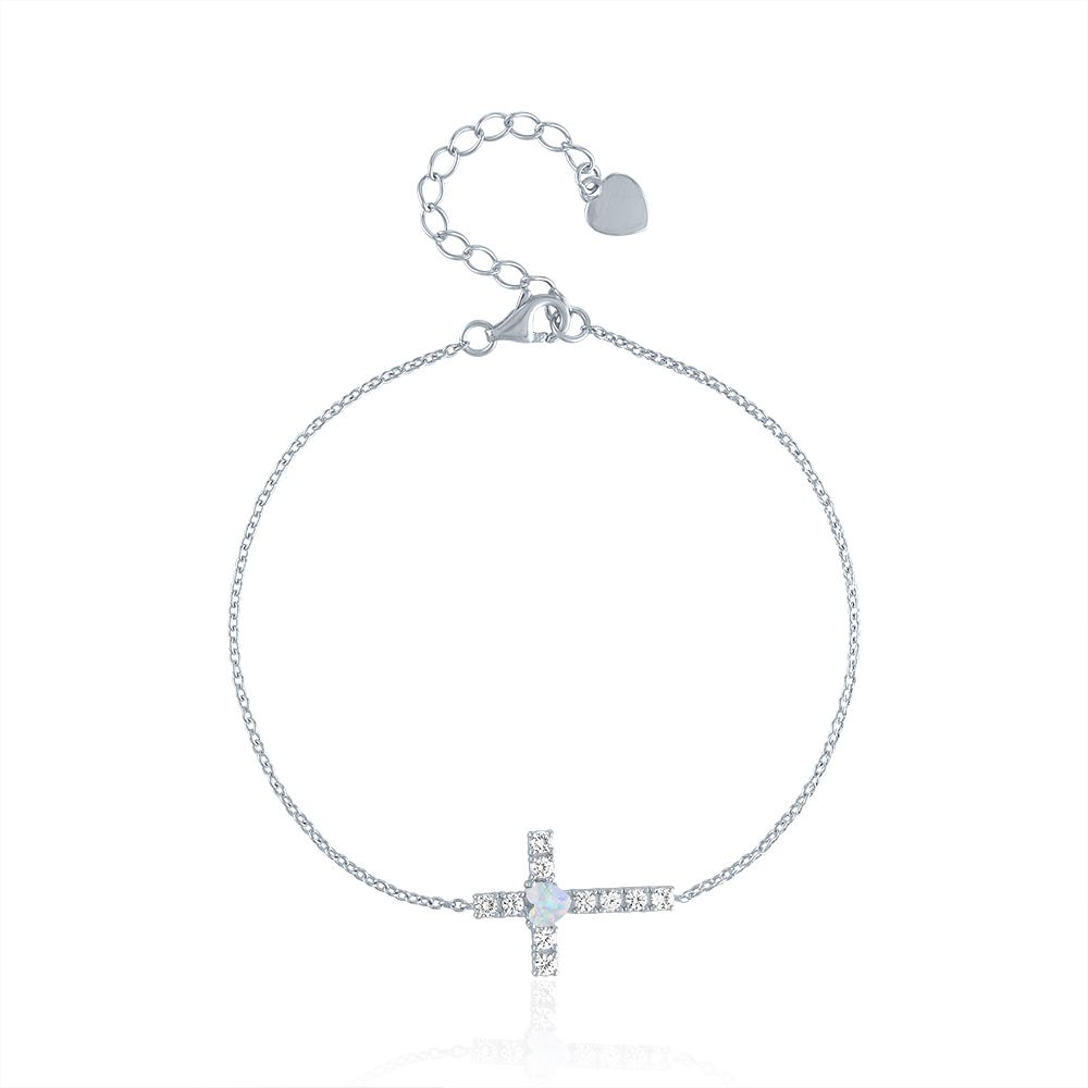 Tiny Cross Charm Diamond Set 14K Solid Gold Bracelet Religious Bracelet  Layering Bracelet Diamond Cross Bracelet